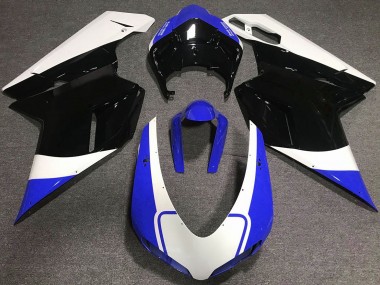 2007-2014 Bleu Brillant Blanc & Noir Ducati 848 1098 1198 Carénage Moto