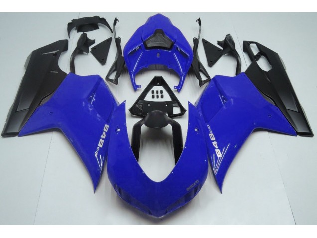 2007-2014 Bleu Brillant & Noir Ducati 848 1098 1198 Carénage Moto 2007-2014 Bleu Brillant & Noir Ducati 848 1098 1198 Carénage Moto
