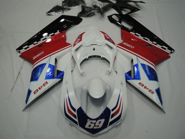 2007-2014 Bleu Étoile Ducati 848 1098 1198 Carénage Moto 2007-2014 Bleu Étoile Ducati 848 1098 1198 Carénage Moto