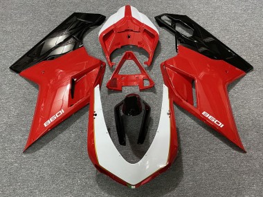2007-2014 Noir Rouge Blanc Ducati 848 1098 1198 Carénage Moto