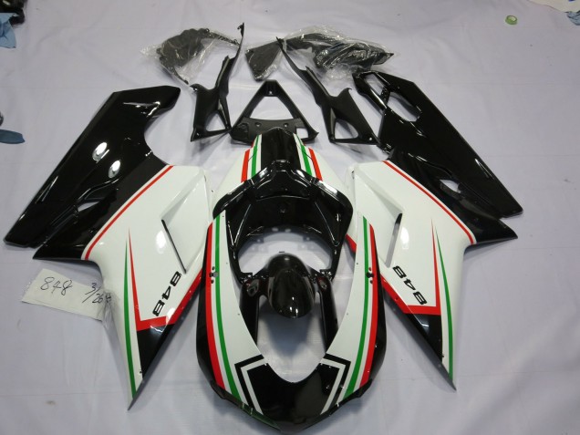 2007-2014 Noir Tricolore Ducati 848 1098 1198 Carénage Moto 2007-2014 Noir Tricolore Ducati 848 1098 1198 Carénage Moto