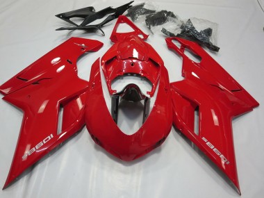 2007-2014 OEM Style Rouge Brillant Ducati 848 1098 1198 Carénage Moto