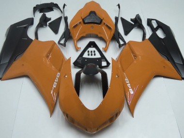 2007-2014 Orange Brillant & Noir Ducati 848 1098 1198 Carénage Moto