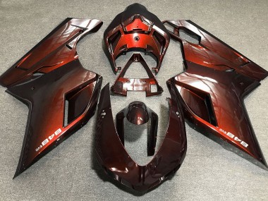 2007-2014 Orange Foncé Ducati 848 1098 1198 Carénage Moto