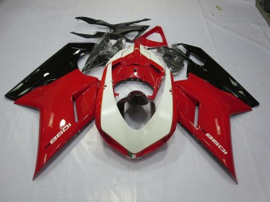 2007-2014 Rouge & Blanc Ducati 848 1098 1198 Carénage Moto