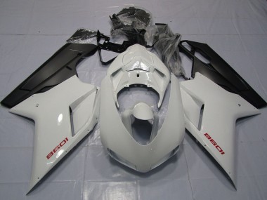 2007-2014 Rouge Blanc & Noir Mat Ducati 848 1098 1198 Carénage Moto