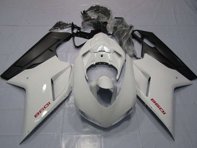 2007-2014 Rouge Blanc & Noir Mat Ducati 848 1098 1198 Carénage Moto 2007-2014 Rouge Blanc & Noir Mat Ducati 848 1098 1198 Carénage Moto
