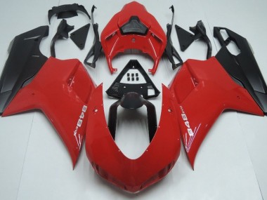 2007-2014 Rouge Noir Mat Ducati 848 1098 1198 Carénage Moto
