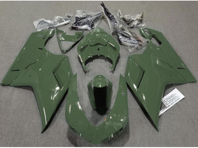 2007-2014 Vert Armée Brillant Ducati 848 1098 1198 Carénage Moto 2007-2014 Vert Armée Brillant Ducati 848 1098 1198 Carénage Moto