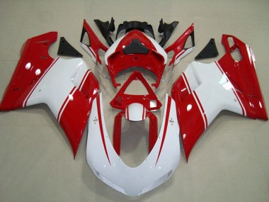 2007-2014 Épingle Rouge & Blanche Ducati 848 1098 1198 Carénage Moto