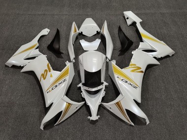 2008-2010 Blanc Nacré & Doré Kawasaki ZX10R Carénage Moto
