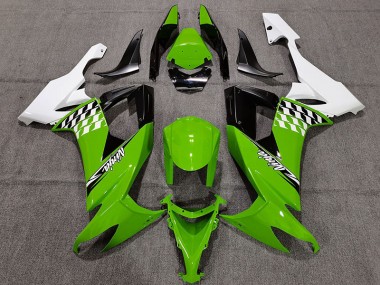 2008-2010 Chèque Vert & Blanc Kawasaki ZX10R Carénage Moto