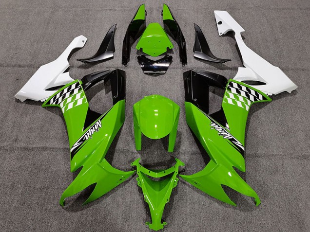 2008-2010 Chèque Vert & Blanc Kawasaki ZX10R Carénage Moto 2008-2010 Chèque Vert & Blanc Kawasaki ZX10R Carénage Moto