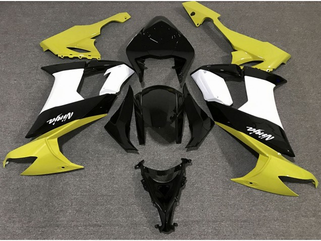 2008-2010 Jaune Brillant Noir & Blanc Kawasaki ZX10R Carénage Moto 2008-2010 Jaune Brillant Noir & Blanc Kawasaki ZX10R Carénage Moto