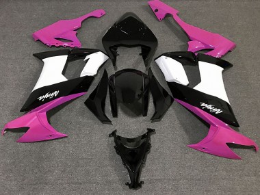 2008-2010 Rose Brillant Noir & Blanc Kawasaki ZX10R Carénage Moto
