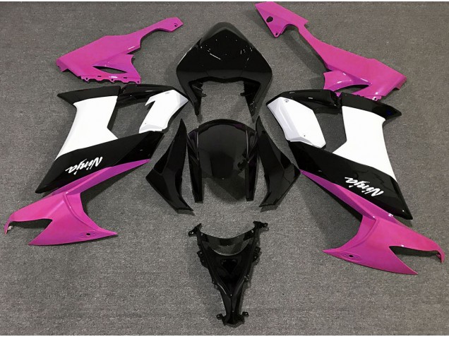 2008-2010 Rose Brillant Noir & Blanc Kawasaki ZX10R Carénage Moto 2008-2010 Rose Brillant Noir & Blanc Kawasaki ZX10R Carénage Moto