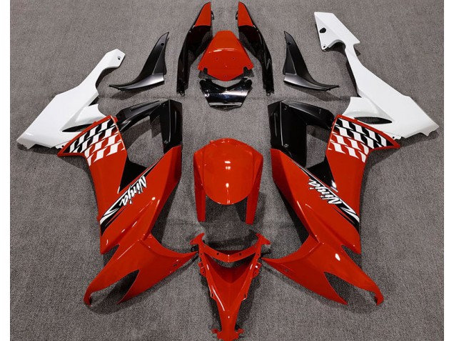 2008-2010 Rouge Brillant & Blanc Kawasaki ZX10R Carénage Moto 2008-2010 Rouge Brillant & Blanc Kawasaki ZX10R Carénage Moto