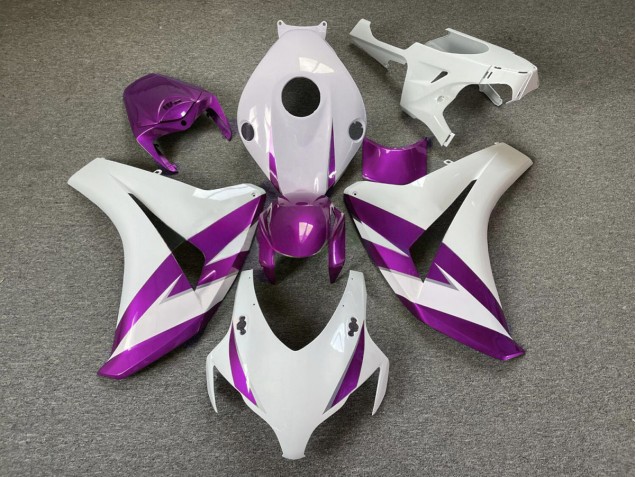 2008-2011 Garniture Blanc Brillant & Violet Honda CBR1000RR Carénage Moto 2008-2011 Garniture Blanc Brillant & Violet Honda CBR1000RR Carénage Moto