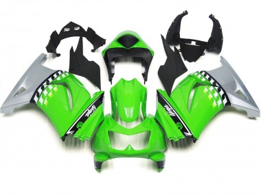 2008-2012 Chèque Vert & Noir Kawasaki Ninja 250 Carénage Moto