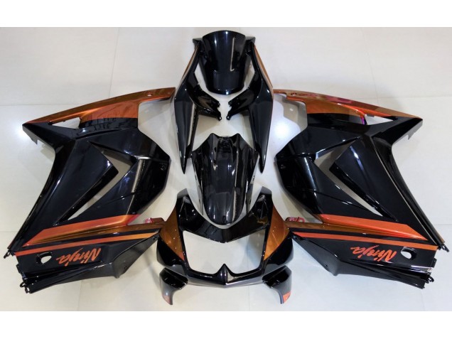 2008-2012 Noir Brillant & Orange Kawasaki Ninja 250 Carénage Moto 2008-2012 Noir Brillant & Orange Kawasaki Ninja 250 Carénage Moto