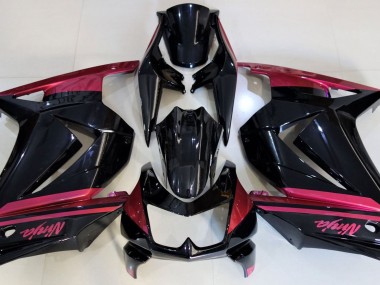 2008-2012 Noir Brillant & Rouge Kawasaki Ninja 250 Carénage Moto