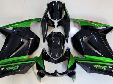 2008-2012 Noir Brillant & Vert Kawasaki Ninja 250 Carénage Moto