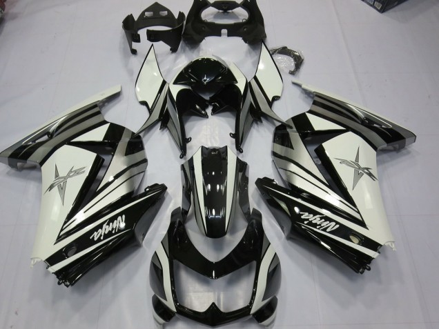 2008-2012 Étoile Argentée Blanche Kawasaki Ninja 250 Carénage Moto 2008-2012 Étoile Argentée Blanche Kawasaki Ninja 250 Carénage Moto