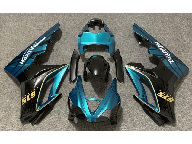 2009-2012 Bleu Clair Brillant & Noir Triumph Daytona 675 Carénage Moto 2009-2012 Bleu Clair Brillant & Noir Triumph Daytona 675 Carénage Moto