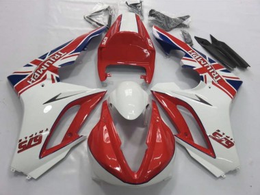 2009-2012 Rouge & Blanc Triumph Daytona 675 Carénage Moto