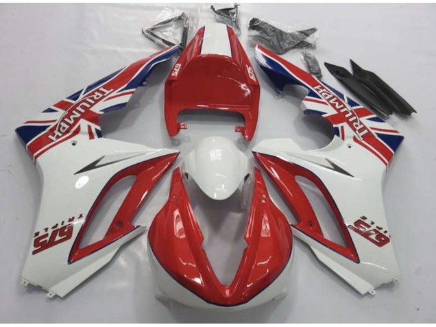 2009-2012 Rouge & Blanc Triumph Daytona 675 Carénage Moto 2009-2012 Rouge & Blanc Triumph Daytona 675 Carénage Moto