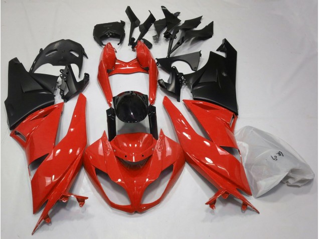 2009-2012 Rouge Brillant & Noir Kawasaki ZX6R Carénage Moto 2009-2012 Rouge Brillant & Noir Kawasaki ZX6R Carénage Moto