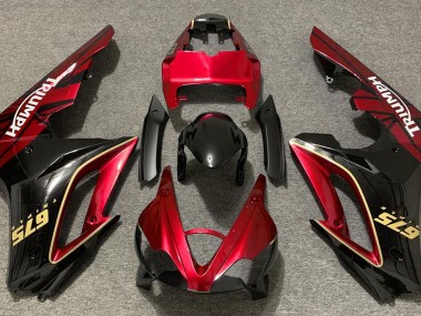 2009-2012 Rouge Brillant & Noir Triumph Daytona 675 Carénage Moto