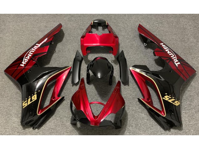 2009-2012 Rouge Brillant & Noir Triumph Daytona 675 Carénage Moto 2009-2012 Rouge Brillant & Noir Triumph Daytona 675 Carénage Moto