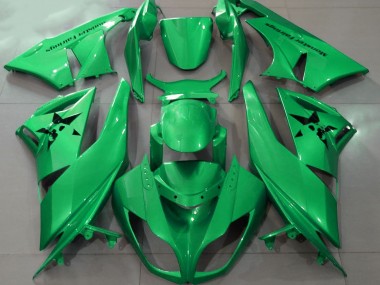 2009-2012 Vert Brillant & Logos Personnalisés Kawasaki ZX6R Carénage Moto