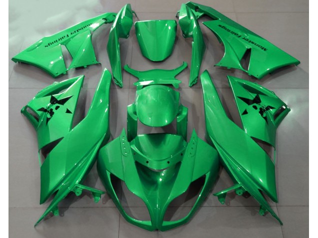 2009-2012 Vert Brillant & Logos Personnalisés Kawasaki ZX6R Carénage Moto 2009-2012 Vert Brillant & Logos Personnalisés Kawasaki ZX6R Carénage Moto