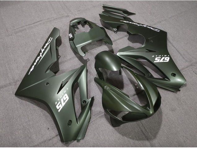 2009-2012 Vert Mat Blanc Triumph Daytona 675 Carénage Moto 2009-2012 Vert Mat Blanc Triumph Daytona 675 Carénage Moto