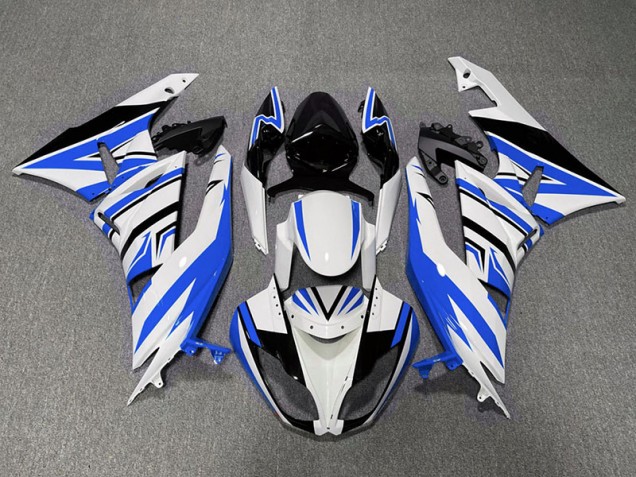 2009-2012 Zag Bleu Blanc & Noir Kawasaki ZX6R Carénage Moto 2009-2012 Zag Bleu Blanc & Noir Kawasaki ZX6R Carénage Moto
