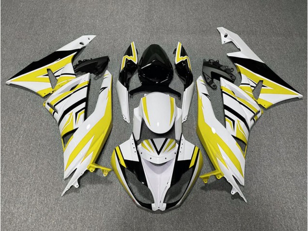 2009-2012 Zag Jaune Blanc & Noir Kawasaki ZX6R Carénage Moto 2009-2012 Zag Jaune Blanc & Noir Kawasaki ZX6R Carénage Moto