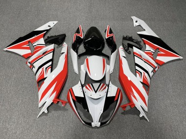 2009-2012 Zag Rouge Blanc & Noir Kawasaki ZX6R Carénage Moto