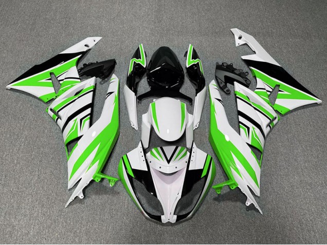 2009-2012 Zag Vert Blanc & Noir Kawasaki ZX6R Carénage Moto 2009-2012 Zag Vert Blanc & Noir Kawasaki ZX6R Carénage Moto