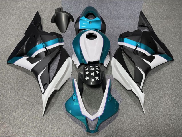 2009-2012 Étoile Noire Mate & Bleu Clair Honda CBR600RR Carénage Moto 2009-2012 Étoile Noire Mate & Bleu Clair Honda CBR600RR Carénage Moto