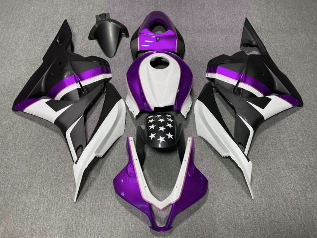 2009-2012 Étoile Noire Mate & Violette Honda CBR600RR Carénage Moto 2009-2012 Étoile Noire Mate & Violette Honda CBR600RR Carénage Moto