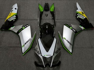 2010-2015 Argent Pirelli & Vert Aprilia RSV4 1000 Carénage Moto