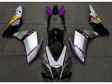 2010-2015 Argent Pirelli & Violet Aprilia RSV4 1000 Carénage Moto