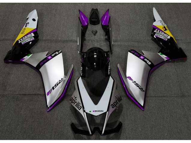 2010-2015 Argent Pirelli & Violet Aprilia RSV4 1000 Carénage Moto 2010-2015 Argent Pirelli & Violet Aprilia RSV4 1000 Carénage Moto