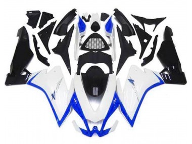 2010-2015 Blanc Brillant & Bleu Aprilia RSV4 1000 Carénage Moto