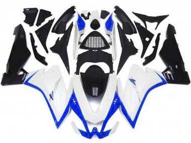 2010-2015 Blanc Brillant & Bleu Aprilia RSV4 1000 Carénage Moto