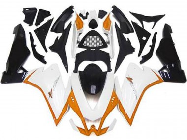 2010-2015 Blanc Brillant & Orange Aprilia RSV4 1000 Carénage Moto