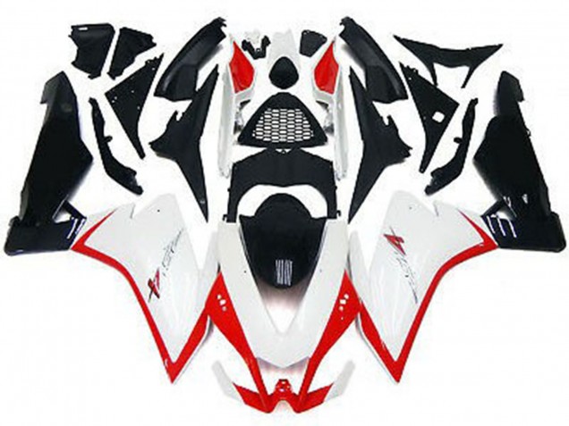 2010-2015 Blanc Brillant & Rouge Aprilia RSV4 1000 Carénage Moto