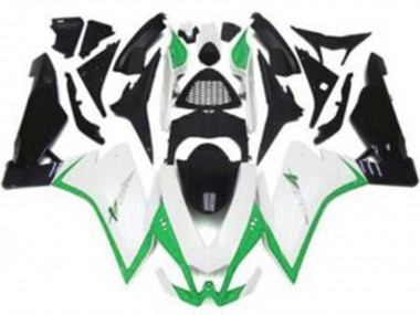 2010-2015 Blanc Brillant & Vert Aprilia RSV4 1000 Carénage Moto